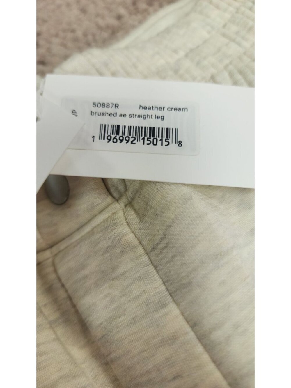 NWT SPANX AE Brushed Straight Leg Pants Heather Cream Small - Picture 7 of 7